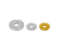 Juego de 3 anillos masajeadores de dedos, anillo de energía, anillo de masaje Yin y Yang, 1 plata grande, 1 plata pequeña, 1 oro pequeño