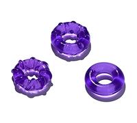 Juego de 3 anillos para el pene, anillo para el pene de silicona súper elástico, anillos para el pene, anillos para los testículos, retrasan la eyaculación y una erección más prolongada, anillo(Lila)