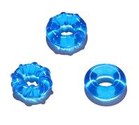 Juego de 3 anillos para el pene, anillo para el pene de silicona súper elástico, anillos para el pene, anillos para los testículos, retrasan la eyaculación y una erección más prolongada, anillo(Blau)