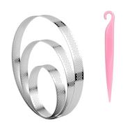 Juego de 3 anillos redondos para tartas, el diámetro es de 10/15/20 cm, anillos para tartas de acero inoxidable, 2 cm de alto, para pasteles, tartas de mousse, magdalenas