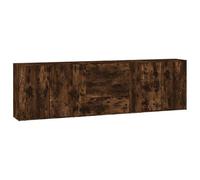 Juego de 3 aparadores de roble ahumado, muebles de salón, moderno mueble de TV para salón, diseño de madera duradera, solución de almacenamiento para espacios pequeños