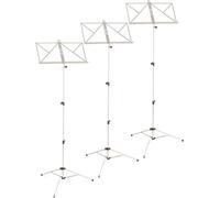 Juego De 3 Atriles Classic Cantabile (Níquel, diseño ligero, superficie extremadamente resistente, soporte en las áreas de apoyo, pies de goma antideslizantes, altura ajustable: 05-115 cm) Níquel