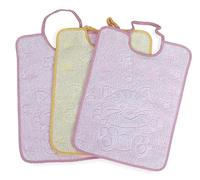 Juego de 3 baberos baberos para bebé con lazos. 29x35 mordaza con elástico puro algodón - 3 piezas niña hembra