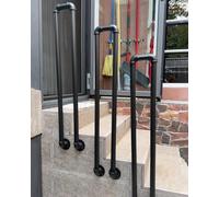 Juego de 3 balaustres de barandilla de escalera, soporte en U para escaleras de 85 a 110 cm, sistema de barandilla de montaje lateral, barandillas duraderas para escaleras para exteriores e interiores