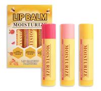 Juego de 3 bálsamos labiales hidratantes con miel, pomelo y granada, bálsamo labial nutritivo para labios secos, no graso, ideal como base de lápiz labial, 4,7 g x 3