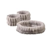 Juego de 3 bandas de franela de 12 colores antideslizantes y absorbentes, unisex, para maquillaje, spa, yoga, cabello, muñequeras (gris)