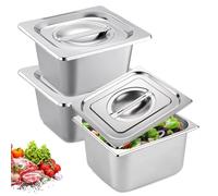 Juego de 3 bandejas de acero inoxidable para alimentos, horno rectangular plano, 17,6 x 16,2 cm, platos de horno de acero inoxidable, bandeja de horno rectangular, bandeja de cocción de acero