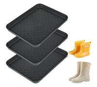 Juego de 3 Bandejas para Goteo de Zapatos 35 x 27,5 x 3 cm, Bandeja de Plástico para Zapatos para Días de Lluvia y Temporada de Nieve, Adecuada como Alfombrilla para Comida de Mascotas, etc.