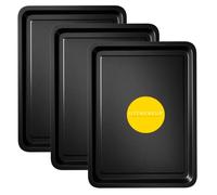 Juego de 3 bandejas para hornear Essentials de 32 cm, antiadherente, juego de sartenes para horno, apto para lavavajillas y fácil de limpiar KITCHENEUR®
