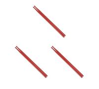 Juego de 3 baquetas de nailon para percusión, aprendizaje, educación, baquetas para niños, principiantes, adultos, profesionales, color rojo