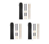 Juego de 3 baquetas de tambor con superficie antideslizante, buena decoración, suministros de percusión profesional para principiantes, barra de madera de tamaño compacto