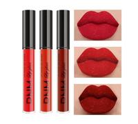 Juego de 3 barras de labios líquidas para mujer, color negro oscuro, violeta, azul mate, de larga duración, resistente a las manchas, color negro, 24 horas