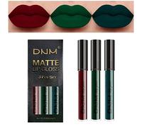 Juego de 3 barras de labios líquidas para mujer, color negro oscuro, violeta, azul mate, de larga duración, resistente a las manchas, color negro, 24 horas