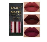 Juego de 3 barras de labios líquidas para mujer, color negro oscuro, violeta, azul mate, de larga duración, resistente a las manchas, color negro, 24 horas