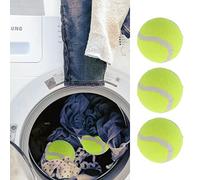 Juego de 3 bolas de secador, diámetro de 6 cm, núcleo de caucho amarillo, fieltro de poliéster, para secador, ahorro de energía