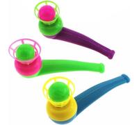 Juego de 3 bolas flotantes coloridas, tubos de soplado flotantes y bolas, kits de soplado de equilibrio para aliviar el estrés para adultos, suministros divertidos para fiestas, tubo de burbujas