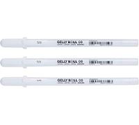 Juego de 3 bolígrafos de punta media Sakura Gelly Roll, color blanco