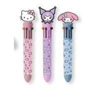 Juego de 3 bolígrafos multicolor, 10 colores, tema Hello Kitty, bolígrafo on Toppers Personajes Set papelería, regalo Anime