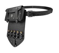 Juego de 3 bolsas de piel sintética con cinturón de alquimia medieval con 5 viales de poción, riñoneras de equipo de fantasía para cosplay, negro, Talla única