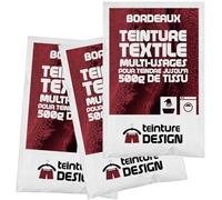 Juego de 3 bolsas de tinte textil para ropa y telas naturales, color burdeos