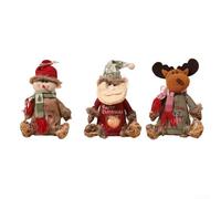 Juego de 3 bolsas reutilizables de regalo de Navidad con bolsas con cremallera de Papá Noel y muñeco de nieve para fiestas de vacaciones y alternativas de envoltura festiva