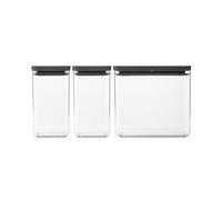 Brabantia Bote apilable 3 piezas TASTY+ 2x1.6 L+3.5L Gris oscuro
