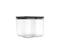 Juego de 3 botes apilables TASTY+ Brabantia - 2 x 1,6 L + 1 x 3,5 L | Recipiente hermético para alimentos con tapa de silicona para cocina | Tarro para comida seca/húmeda, azúcar, harina | Dark Grey