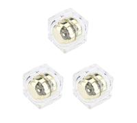 Juego de 3 botes vacíos de 30 g para cosméticos, crema, bálsamo labial, caja de lata, color dorado