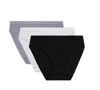 Dim Les Pockets Ecodim Coton Pack de X3, Bragas Mujer, Noir/Gris Blanco, S