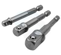 Juego de 3 brocas adaptadoras de enchufe hexagonal de 1/4 3/8 1/2 destornillador de impacto