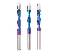 Juego de 3 brocas de enrutador en espiral, vástago de 1/4 pulgadas,para recortar madera, juego de 1 broca de enrutador de compresión hacia abajo + 1 corte hacia abajo + 1 corte hacia arriba