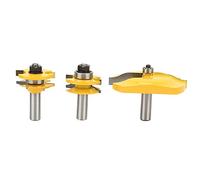 Juego de 3 brocas para enrutador de panel elevado Ogee de vástago de 1/2", broca para enrutador de riel y montante Ogee, fresa de carburo con punta y diseño antirrebote para madera