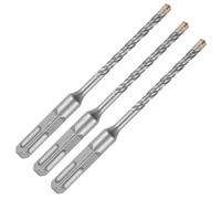 Juego de 3 Brocas SDS Plus 6mm x 160mm Broca Hormigón Profesional 4 Cortes - Broca Larga Pared para Hormigón Armado, Piedra, Ladrillo - Compatible Martillos SDS Plus