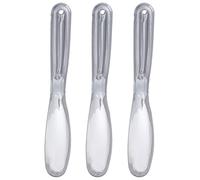 Juego de 3 brochas para mascarilla facial, aplicador curvo de agarre manual redondo brillante para mascarilla de arcilla DIY, modelado, cuidado de la piel, Material PP de 21cm y