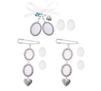 Juego de 3 broches con forma de corazón, ramo de boda, dije de foto, broche conmemorativo de boutonniere, broche de ramo de regalo para ramos de novia