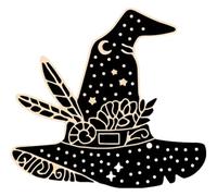 Juego de 3 broches de bruja punk con esmalte negro, Klein, Metal no precioso