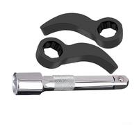 Juego de 3 cabezales adaptadores de llave de palanca, adaptador de palanca de 1/2 pulgada para extracción de medio eje, reparación de acero al cromo vanadio tratado térmicamente (C)