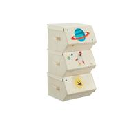 Juego de 3 Cajas de Almacenamiento Apilables y Plegables