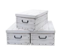 Juego de 3 cajas de almacenamiento de Spetebo, 3 colores (blanco, negro y gris), 45 l cada una, estilo floral barroco