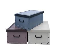 Juego de 3 cajas de almacenamiento de Spetebo, 3 colores (blanco, negro y gris), 45 l cada una, estilo floral barroco