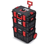 Juego de 3 cajas de herramientas 3 en 1 con ruedas para taller, resistente al polvo y al agua, plástico, 546 x 380 x 870 mm