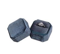 Juego de 3 cajas de terciopelo octágono para anillos, tapa desmontable, para almacenamiento de joyas, pendientes, caja de propuesta