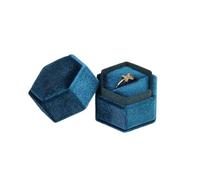 Juego de 3 cajas de terciopelo octágono para anillos, tapa desmontable, para almacenamiento de joyas, pendientes, caja de propuesta