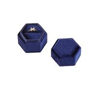 Juego de 3 cajas de terciopelo octágono para anillos, tapa desmontable, para almacenamiento de joyas, pendientes, caja de propuesta
