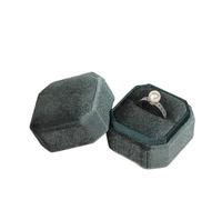 Juego de 3 cajas de terciopelo octágono para anillos, tapa desmontable, para almacenamiento de joyas, pendientes, caja de propuesta