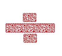 Juego de 3 caminos de mesa de encaje para decoración del día de San Valentín, corazón rojo, decoración romántica de comedor para boda, compromiso, aniversario, fiesta, hogar