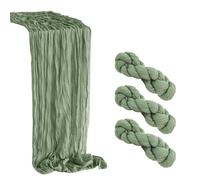 Juego de 3 caminos de mesa de gasa, decoración de fiesta romántica para prenatal, prematrimonial, cumpleaños, (verde 90 x 300 cm)