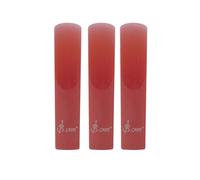Juego de 3 cañas de plástico de resina para saxofón y clarinete para mejorar la expresión musical (rojo clarinete)