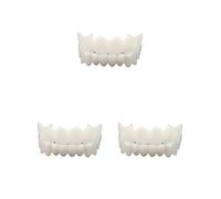 Juego de 3 carillas de dientes de resina cómodas dentaduras postizas cubierta de dientes extraíble reutilizable superior inferior