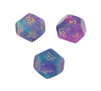 Juego de 3 cartas astrológicas poliédricas de 12 caras para astrología Ta-rot